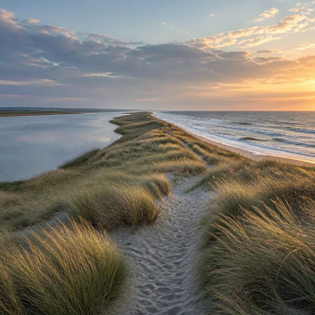 Dünenlandschaft zwischen Ringkøbing Fjord und Nordsee bei Nymindegab in Dänemark