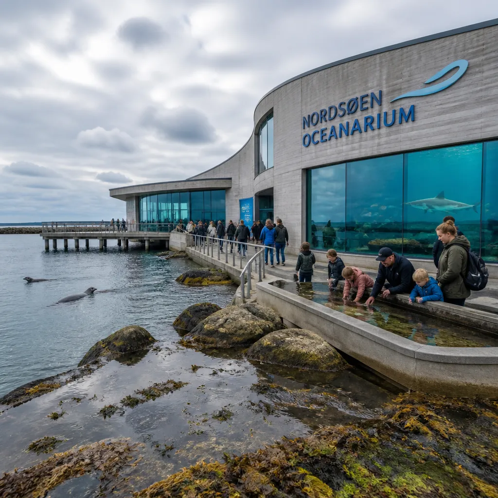 Aquariumgebäude des Jyllandsakvariet in Thyborøn direkt an der dänischen Nordseeküste