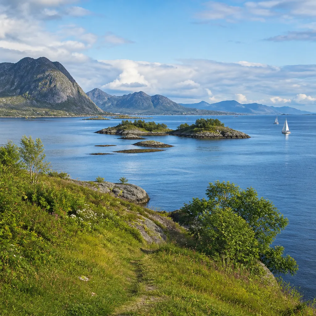 Blick von der Halbinsel Holnis auf die kleinen Ochseninseln in der Flensburger Förde